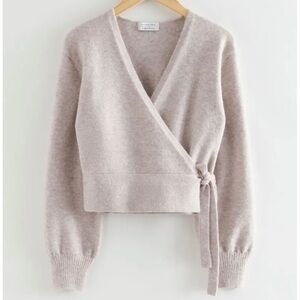 🌟& OTHER STORIES🌟 V NECK WRAP CARDIGAN SWEATER LIGHT PURPLE SZ S